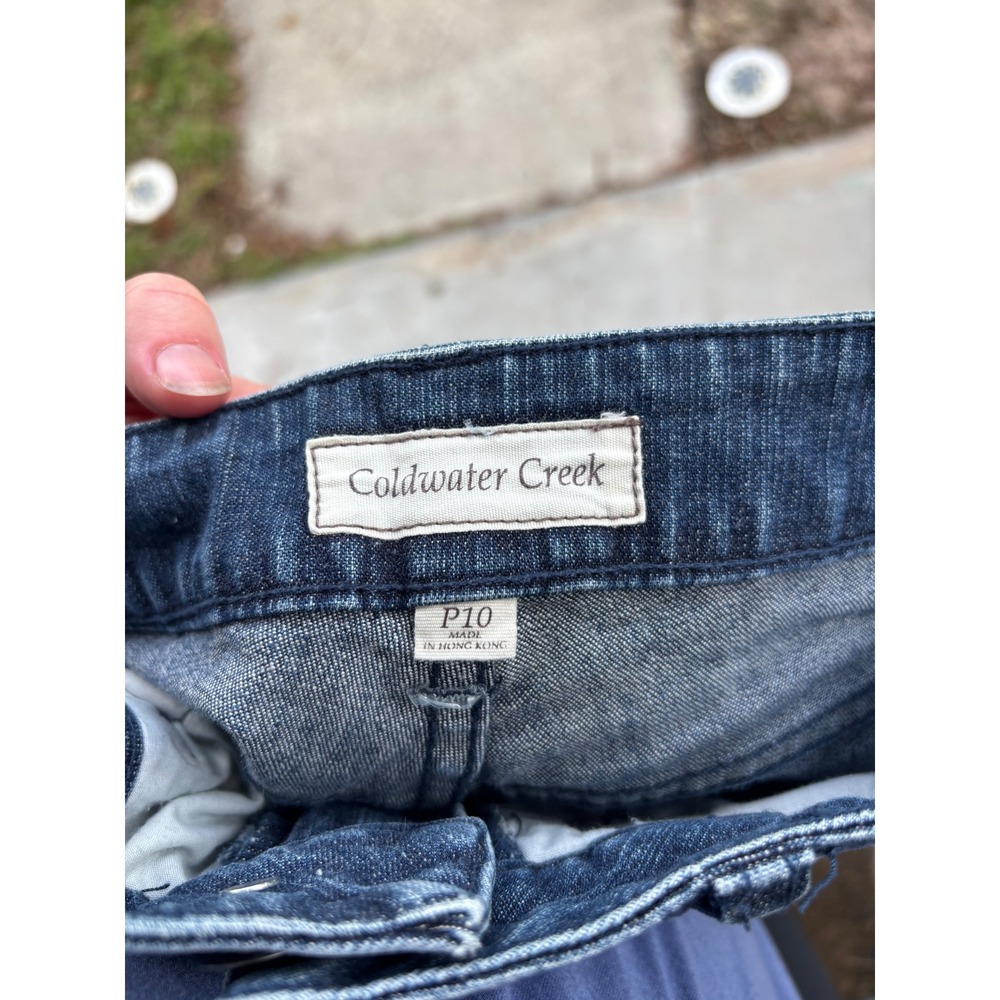 Coldwater Creek Blue Beaded Paisley Embroidered Jeans‎ P10 Medium Wash Straight - Picture 11 of 12